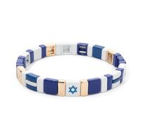 Nation Bracelet For Patriot Bracelet Handmade White And Blue Beaded Bangle For Women Boho