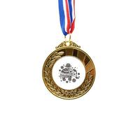 Nation Elephant Flower Black Blue Animal Gold Award Winner Medal First Place Ribbon
