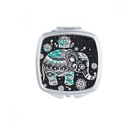 Nation Elephant Flower Black Blue Animal Square Compact Makeup Pocket Mirror Portable Cute Small Hand Mirrors Gift