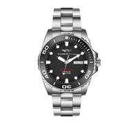 Nation of Souls Silver and Black Ocean Explorer RRP £299.00 Men's Automatic Analogue Diving Watch 43mm Stainless Steel Case 22mm Lug 316L 200m Water Resistant British Designed Dive Watches