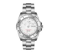 Nation of Souls Silver and White Ocean Explorer RRP £299.00 Men's Automatic Analogue Diving Watch 43mm Stainless Steel Case 22mm Lug 316L 200m Water Resistant British Designed Dive Watches