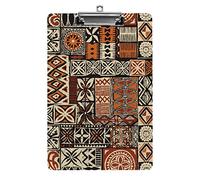 Nation Style Tribal Fabric A4 Size Clipboard Funny Aesthetic Working Studying Letter Standard Clip Board 12.5×8.5 in Hardboard for School Classroom Kids Writing Drawing