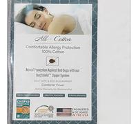 National Allergy Premium 100% Cotton Duvet Comforter Protector - Jumbo King Size - 110" x 96" - White - Breathable 300 Thread Count Hypoallergenic Cover - Zippered Encasement - Bedding Linen