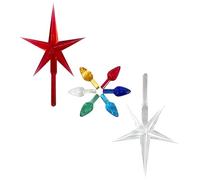 National Artcraft Small Twist Style Ornament Lights Plus 2 Medium Stars for Ceramic Christmas Trees (146 Pcs)