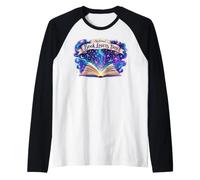 National Book Lovers Day Cosmic Bookworm Design Raglan Baseball Tee