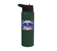 National Book Lovers Day Cosmic Bookworm Design Stainless Steel Insulated Water Bottle