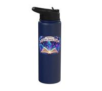National Book Lovers Day Cosmic Bookworm Design Stainless Steel Insulated Water Bottle