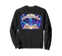 National Book Lovers Day Cosmic Bookworm Design Sweatshirt