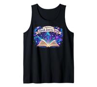 National Book Lovers Day Cosmic Bookworm Design Tank Top