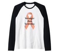National Cancer Survivors Day Stronger Than Yesterday Raglan Baseball Tee