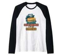 National Cuban Sandwich Day August 23 Retro Foodie Tampa Mia Raglan Baseball Tee