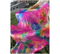 National DaDancing Fan,Belly Dance Fan, National Dance Dancing Fan,hand folding fan, Belly dance fan Professional Belly Dance Silk Fan Veils Black Flower Green Background Belly Dacing Long Fans Multi