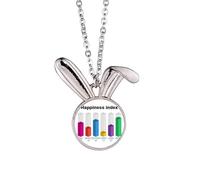 National Differences Happiness Index Rabbit Necklace Pendant Bunny Animal Jewelry Gift