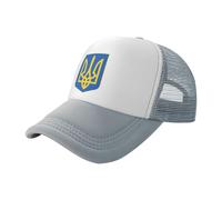 National Emblem Baseball Cap,Ukraine-National Emblem,Sun Visor Hat Peak Cap Adjustable Hat Sun UV Protection Hats Grey Outdoor Sport Hats Washed Polyester Caps