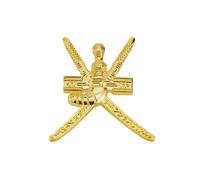 National Emblem of Oman Lapel Pin Badge - Golden Swords & Khanjar Crest - Collectible Omani Symbol Brooch - 2.4 x 2.4cm Metal Gift Pin
