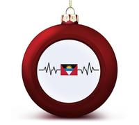 National Flag Ball Ornaments, Antigua And Barbuda Flag Ball Ornaments for Christmas Tree Decoration, Red Antigua And Barbuda Christmas Ball Ornament Xmas Baubles For Kids Friends