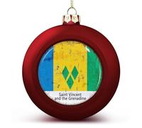 National Flag Ball Ornaments,Saint Vincent And The Grenadine Flag Ball Ornaments for Christmas Tree Decoration,Saint Vincent And The Grenadine Christmas Ball Ornament Xmas Baubles