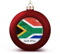 National Flag Ball Ornaments, South Africa Flag Ball Ornaments for Christmas Tree Decoration, Red South Africa Christmas Ball Ornament Xmas Baubles For Kids Friends