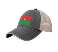 National Flag Baseball Cap, Unisex Breathable Multicolor Burkina Faso Mesh Back Adjustable Snapback Closure Protection Hat,Dark Grey