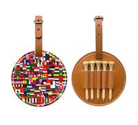 National flag collection Brown Printed golf tee storage bag - portable design, easy to organize tee