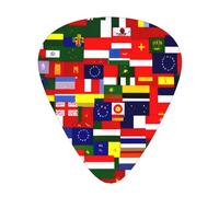 National flag collection Printed pick set - 12 pieces, thin, medium and thick guitar picks, suitable for guitar, bass, electric guitar and ukulele