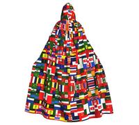 National flag collectionHalloween printed hooded cape adult party robe masquerade and role play. Carnival wizard cape