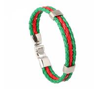 National Flag Colour Imitation Leather Bracelet World Cup Country Bracelets National Bracelet Jewellery in the Colours of the National Flag, Länge (inkl. Schnalle) 21cm, Leather