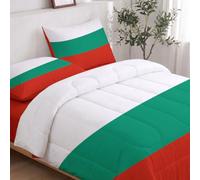 National Flag Commemorative Wind Coverless King Duvet Set 3 Pieces | with 2 Pillowcases Coverless Duvet with White-Green Bulgaria National Flag Washable Reversible Lightweight Warm - 220 x 240 cm
