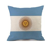 National Flag Cushion Cover Cotton Linen Decorative Cushion Cover Car Sofa Decoration 45 x 45 cm, Argentina, 45 x 45 cm