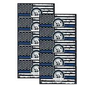 National Flag Decals: Graphic 'National Pride', Vehicle Memorial Label, Support Film | 10 x 6.7 Inch Blue Line Bumper Sticker Forces de