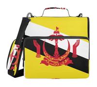 National Flag of Brunei 3 Ringing 1.5 inch Organizer Binder with Handle Waterproof School Supplies Organizer for School and Office