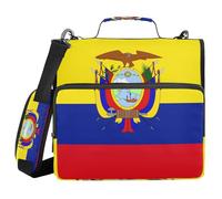 National Flag of Ecuador 3 Ringing 1.5 inch Organizer Binder with Handle Waterproof School Supplies Organizer for School and Office