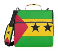 National Flag of S?o Tomé and Príncipe 3 Ringing 1.5 inch Organizer Binder with Handle Waterproof School Supplies Organizer for School and Office