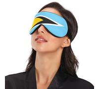 National Flag of Saint Lucia Travel Essential Sleep Masks with Elastic Adjustable Band Blackout with Adjustable Strap Sleep Masks Flight, Travel, Nap