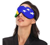 National Flag of Solomon Islands Travel Essential Sleep Eye Mask with Elastic Adjustable Band Blackout with Adjustable Strap Sleep Eye Mask Flight, Travel, Nap