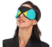 National Flag of The Bahamas Travel Essential Sleep Mask for Side Sleeper with Elastic Adjustable Band Blackout with Adjustable Strap Sleep Mask for Side Sleeper Travel Work Nap