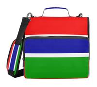 National Flag of The Gambia 3 Ringing 1.5 inch Organizer Binder with Handle Waterproof School Supplies Organizer for School and Office