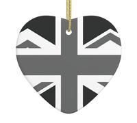 National Flag Of The United Kingdom Christmas Ornament Home Decor Gifts For Xmas Hanging Heart Shaped Ceramic Xmas Decoration