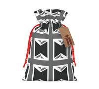 National Flag Of The United Kingdom Printing Fashion Bag Lightweight Drawstring Pouch With Kraft Tag For Christmas Halloween