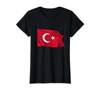 National Flag of Turkey Value Graphic T-Shirt, Women, Black, XS