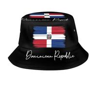 National Flag Pattern Bucket Hat Packable Summer Sun Hat Outdoor Beach Travel Fisherman Cap for Men Women, Dominican Republic Flag, One size