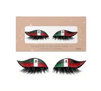 National Flag Shape Eye Wigs Lashes with Eye Shadow, Reusable Flag False Eyelashes, 3D Natural Eyes Shadow Eyelash Makeup Stickers for Sports Game Party (Mexico 1set)