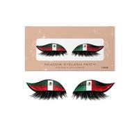 National Flag Shape Eye Wigs Lashes with Eye Shadow, Reusable Natural Eyelash Patch, Sweatproof Fake Lashes for Women's Make up，A
