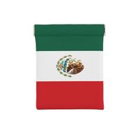 National Flag Squeeze Coin Purse, Pu Leather Coin Pouch Change Holder For Men & Women Size 4.3" X 3.9", Mexico Flag, One size