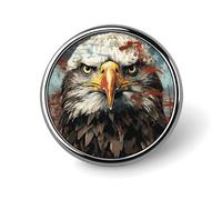 National Flag with Bald Eagle Backpack Pin Cute Brooch Decoration Brooches for Women Mens Lapel Pins for Suits Fashion Button Badges for Hat Backpacks Purses Jackets Shirt Suit Lapels-Circular
