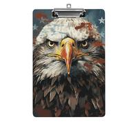 National Flag with Bald Eagle Clipboard 8.5×12.5 Inch Acrylic Clip Board with Metal Clip A4 Letter Size Decorative Clipboard Cute Hanging Clipboards for Office, Teacher, Nurse, Doctor,