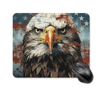 National Flag with Bald Eagle Mouse Pad Square Laptop Mouse Mat Cute Computer Mousepad Keyboard Pad Non-Slip Desk Pads for Gaming Office Work Home 25 * 30cm