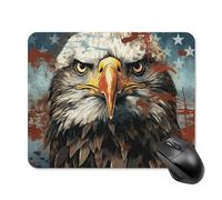 National Flag with Bald Eagle Mouse Pad Square Laptop Mouse Mat Cute Computer Mousepad Keyboard Pad Non-Slip Desk Pads for Gaming Office Work Home 20 * 25cm