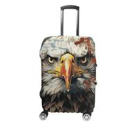 National Flag with Bald Eagle Suitcase Covers Luggage Protector - Travel Elastic Baggage Case Protective, Washable Anti-scratch Large Suit Case Cover for Suitcases Fits 19-32 Inch Luggages, white