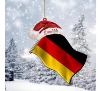 National Flags 2D Acrylic Christmas Ornaments,Custom Name Germany Flag Ornaments for Christmas Tree Hanging Decoration,Funny Xmas Ornament Baubles Stocking Stuffers For Kids Family